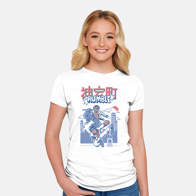 Kamurocho Rumble-Womens-Fitted-Tee-Henrique Torres