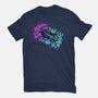 Neon Spaceship-Womens-Fitted-Tee-nickzzarto