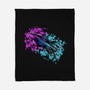 Neon Spaceship-None-Fleece-Blanket-nickzzarto