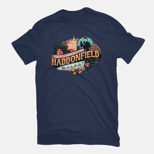 Haddonfield Holidays-Unisex-Basic-Tee-glitchygorilla