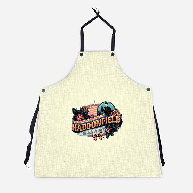 Haddonfield Holidays-Unisex-Kitchen-Apron-glitchygorilla