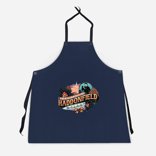 Haddonfield Holidays-Unisex-Kitchen-Apron-glitchygorilla