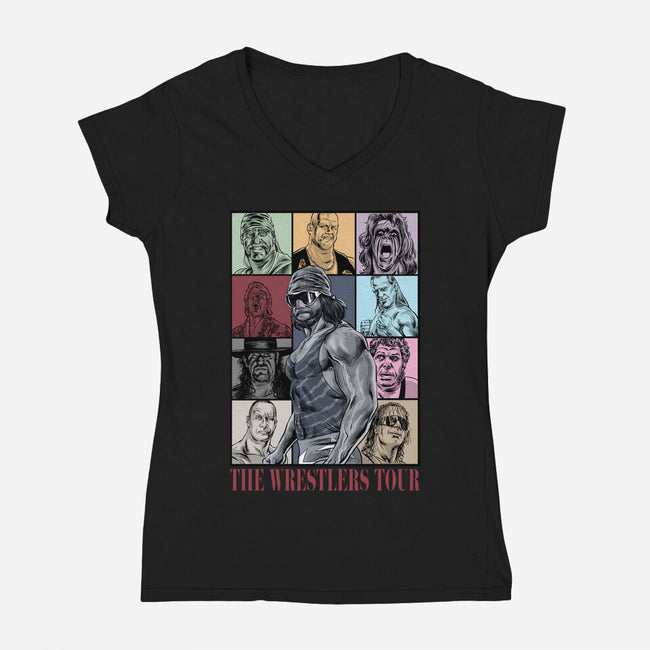 The Wrestlers Tour-Womens-V-Neck-Tee-zascanauta