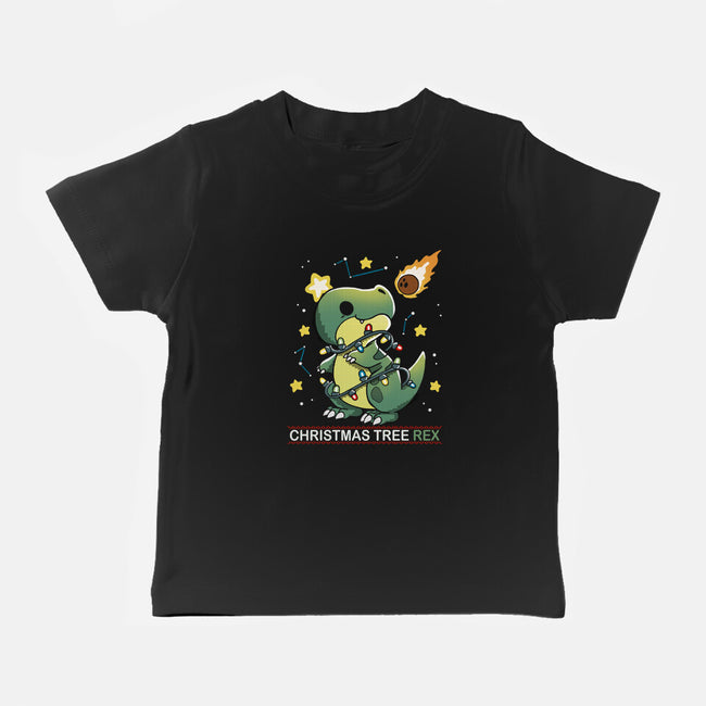 Christmas Tree Rex-Baby-Basic-Tee-Vallina84