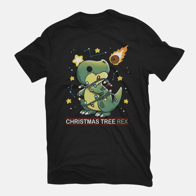 Christmas Tree Rex-Mens-Basic-Tee-Vallina84