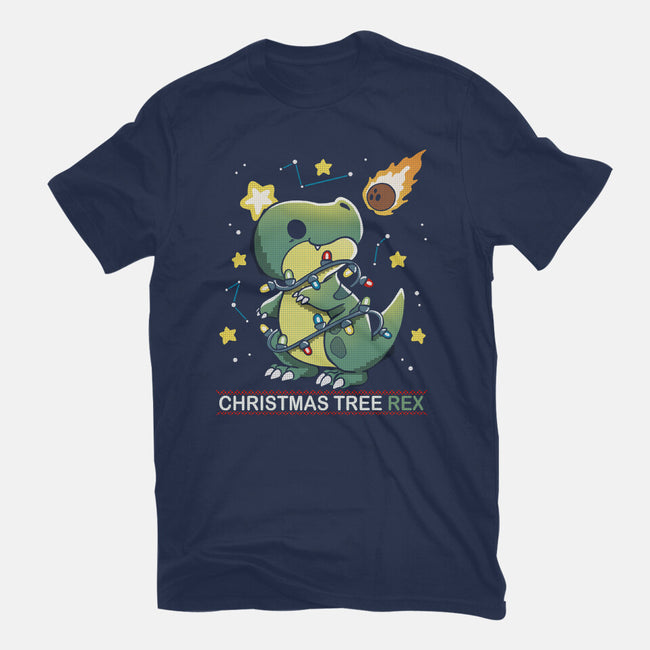 Christmas Tree Rex-Womens-Basic-Tee-Vallina84