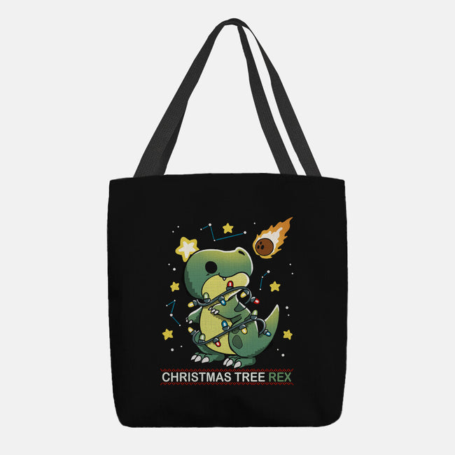 Christmas Tree Rex-None-Basic Tote-Bag-Vallina84