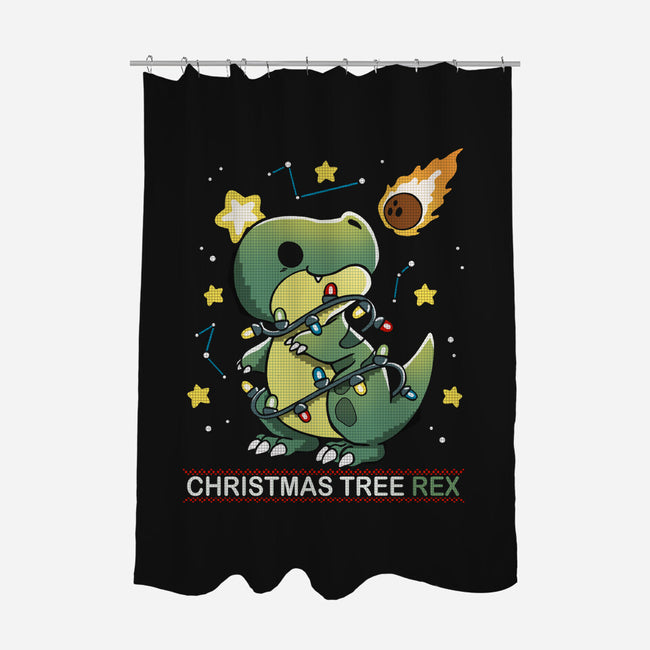 Christmas Tree Rex-None-Polyester-Shower Curtain-Vallina84