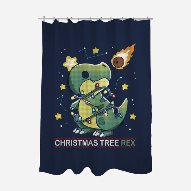 Christmas Tree Rex-None-Polyester-Shower Curtain-Vallina84