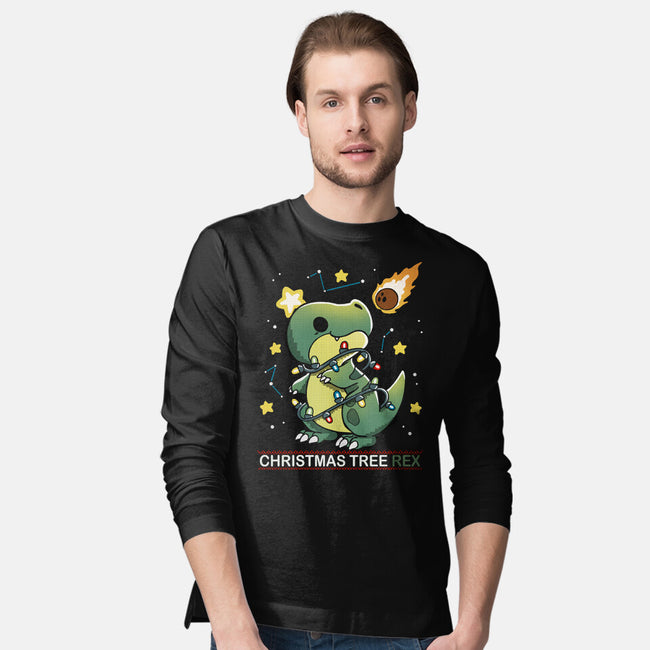 Christmas Tree Rex-Mens-Long Sleeved-Tee-Vallina84