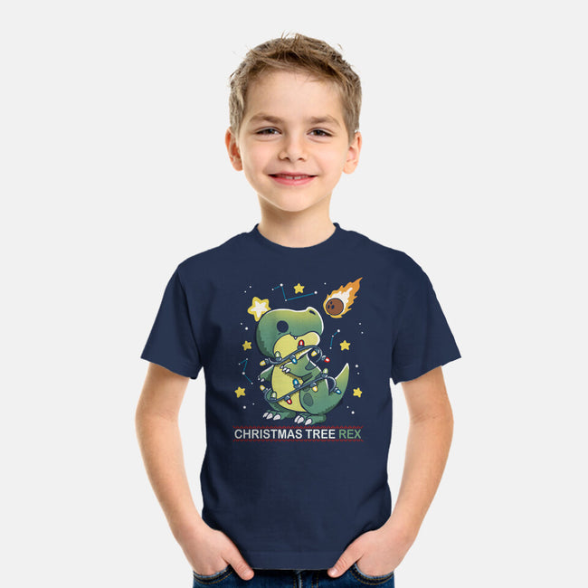 Christmas Tree Rex-Youth-Basic-Tee-Vallina84