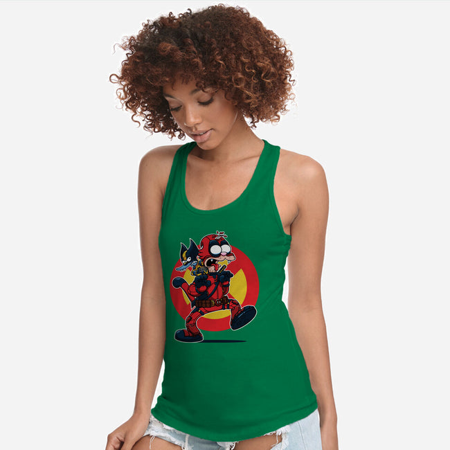 The Wolvie And Dee-Pee Show-Womens-Racerback-Tank-Jc Jows