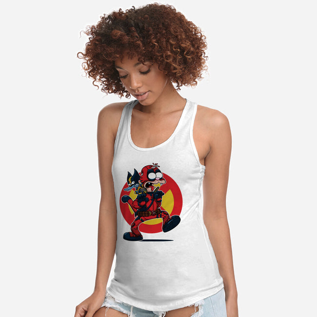 The Wolvie And Dee-Pee Show-Womens-Racerback-Tank-Jc Jows