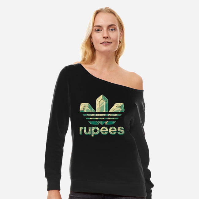 Rupees-Womens-Off Shoulder-Sweatshirt-teesgeex