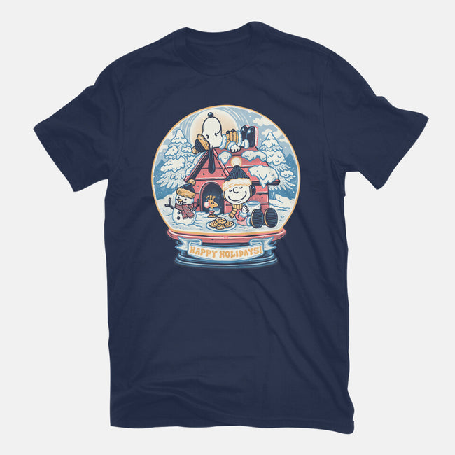 Holiday Snow Globe-Womens-Fitted-Tee-glitchygorilla