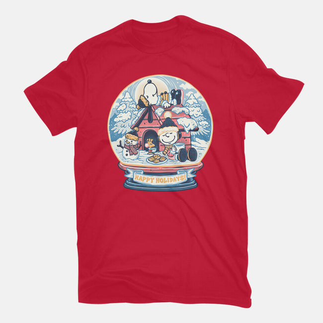 Holiday Snow Globe-Unisex-Basic-Tee-glitchygorilla