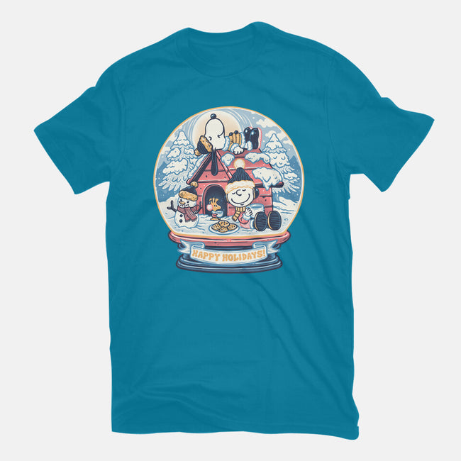 Holiday Snow Globe-Mens-Basic-Tee-glitchygorilla