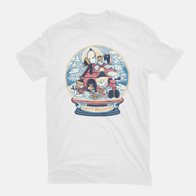 Holiday Snow Globe-Mens-Basic-Tee-glitchygorilla