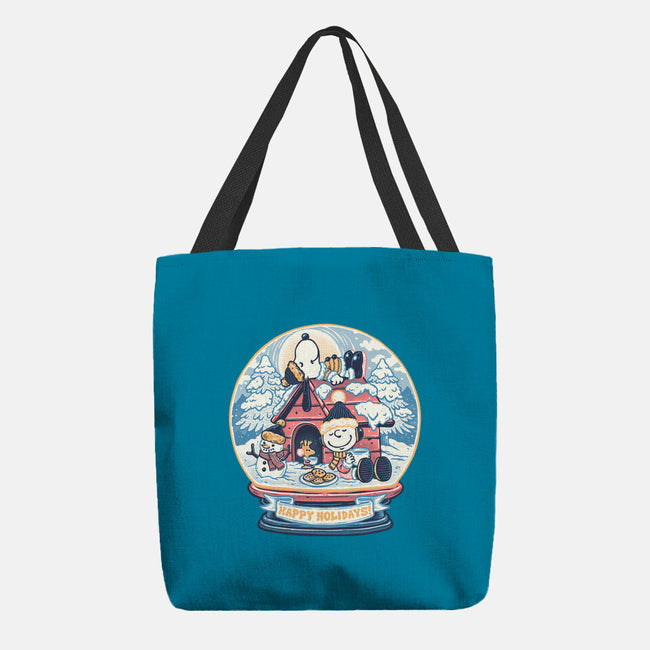 Holiday Snow Globe-None-Basic Tote-Bag-glitchygorilla