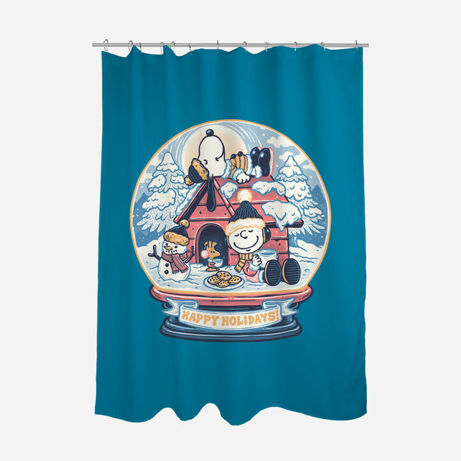 Holiday Snow Globe-None-Polyester-Shower Curtain-glitchygorilla