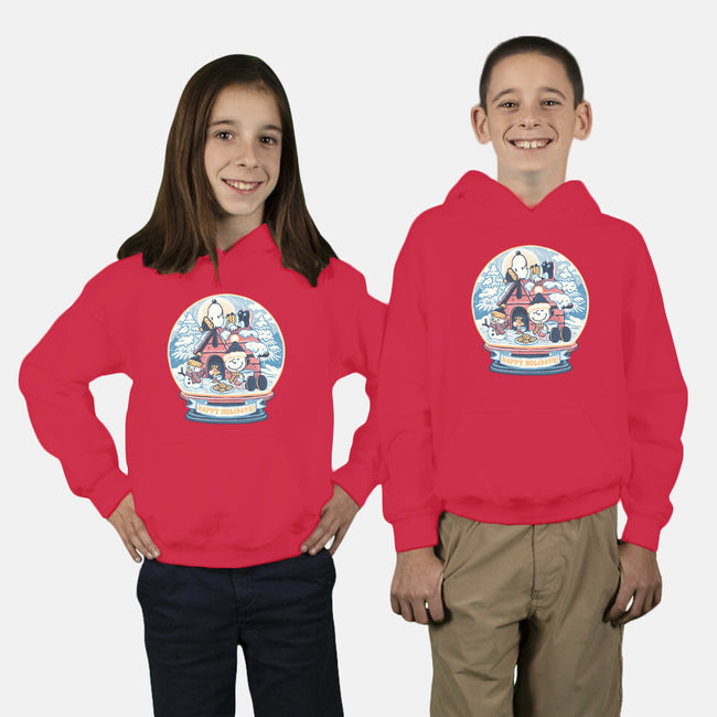 Holiday Snow Globe-Youth-Pullover-Sweatshirt-glitchygorilla