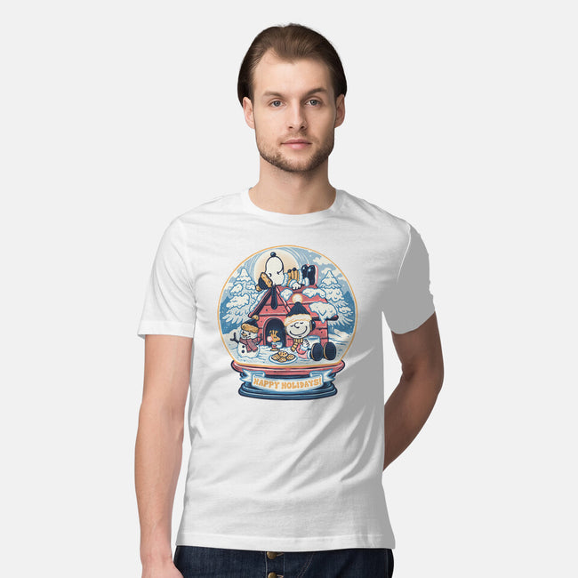 Holiday Snow Globe-Mens-Premium-Tee-glitchygorilla