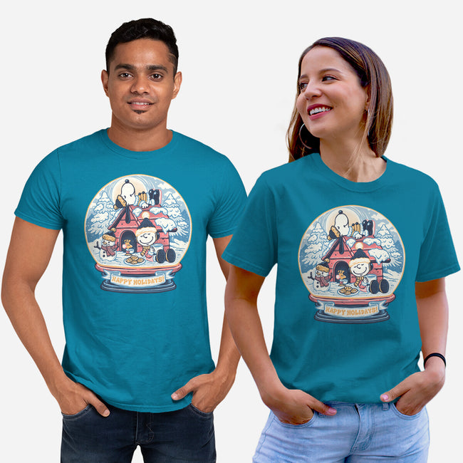 Holiday Snow Globe-Unisex-Basic-Tee-glitchygorilla