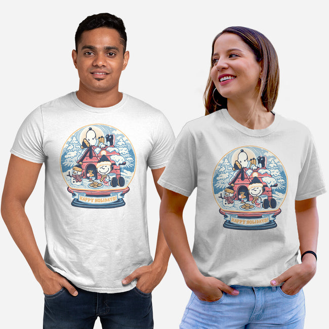 Holiday Snow Globe-Unisex-Basic-Tee-glitchygorilla