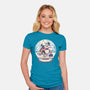 Holiday Snow Globe-Womens-Fitted-Tee-glitchygorilla