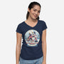 Holiday Snow Globe-Womens-V-Neck-Tee-glitchygorilla