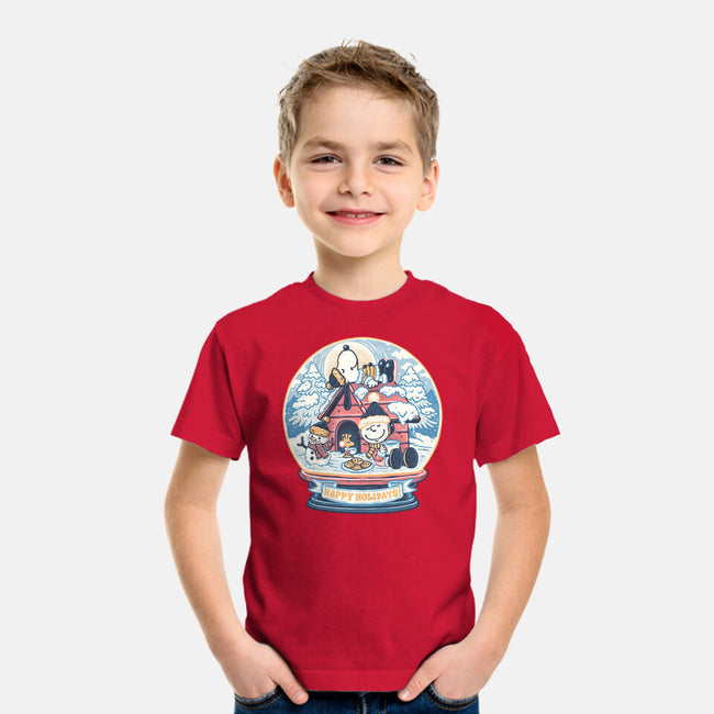 Holiday Snow Globe-Youth-Basic-Tee-glitchygorilla