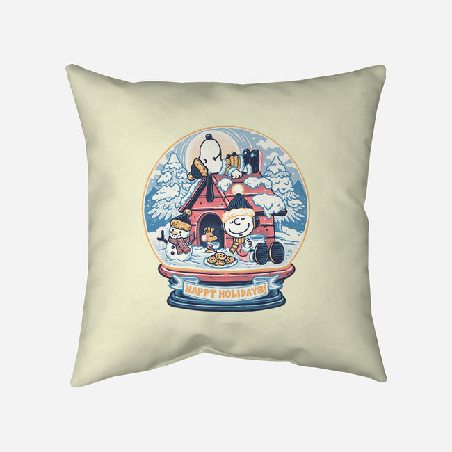 Holiday Snow Globe-None-Removable Cover w Insert-Throw Pillow-glitchygorilla