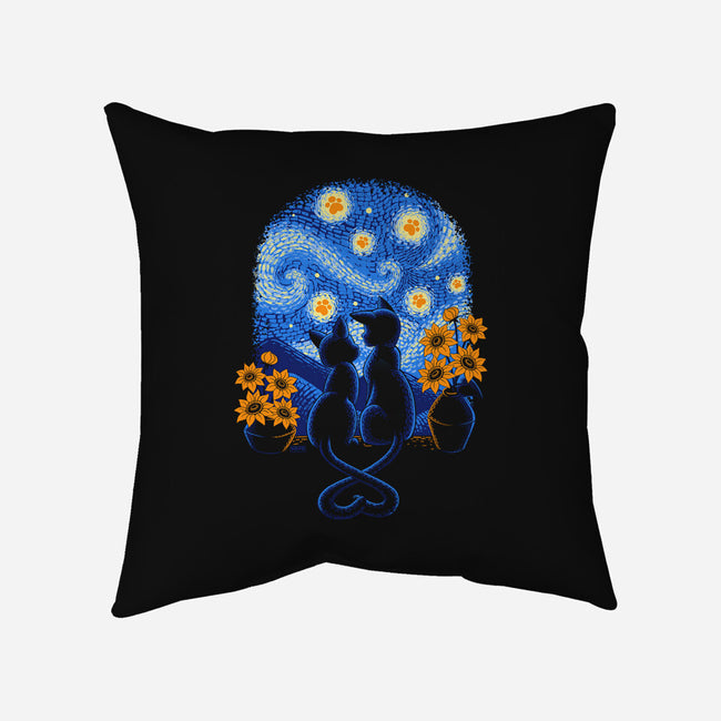 Starry Night Cat Lovers-None-Removable Cover w Insert-Throw Pillow-worlddominationforcats