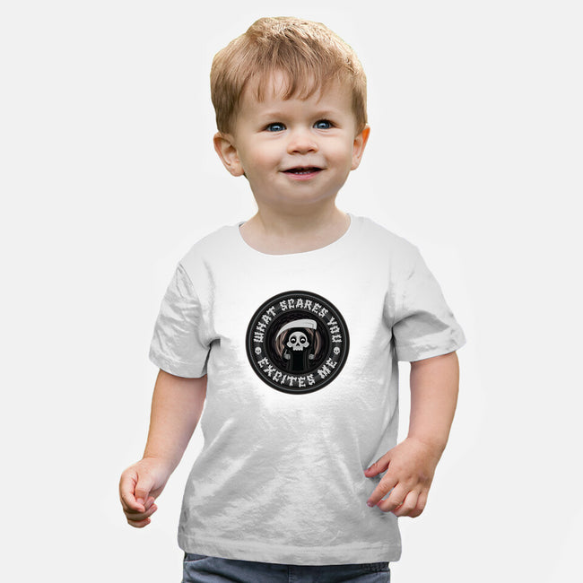 What Scares You Excites Me-Baby-Basic-Tee-Whimsical Thinker