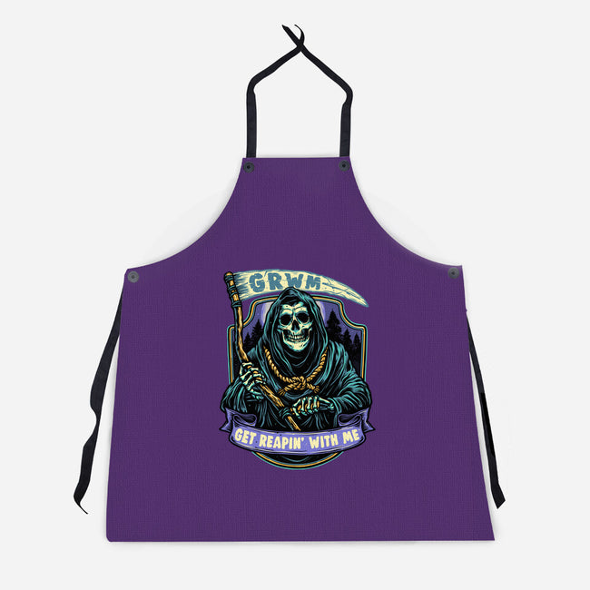 Get Reapin With Me-Unisex-Kitchen-Apron-glitchygorilla