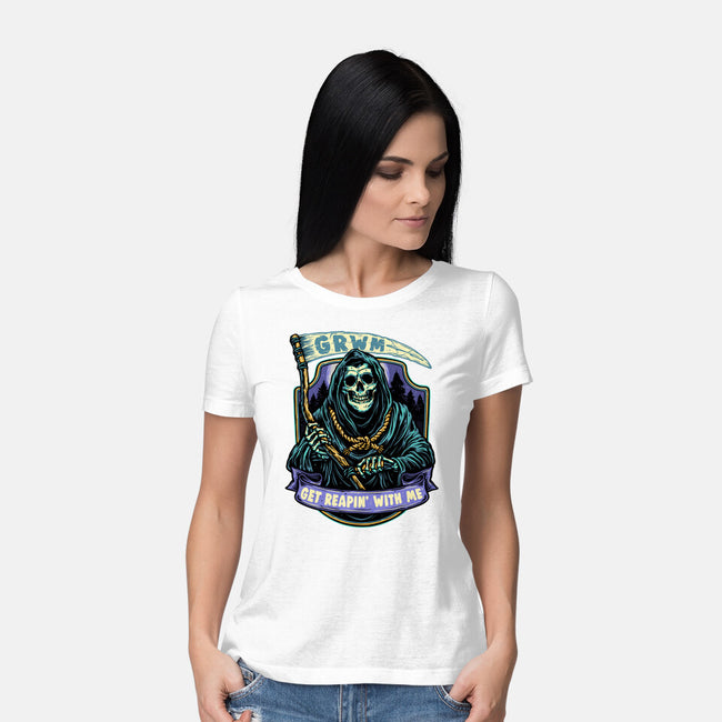 Get Reapin With Me-Womens-Basic-Tee-glitchygorilla