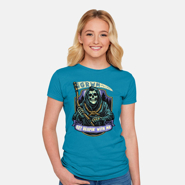 Get Reapin With Me-Womens-Fitted-Tee-glitchygorilla