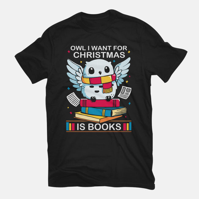 Owl I Want For Christmas Is Books-Mens-Heavyweight-Tee-Vallina84