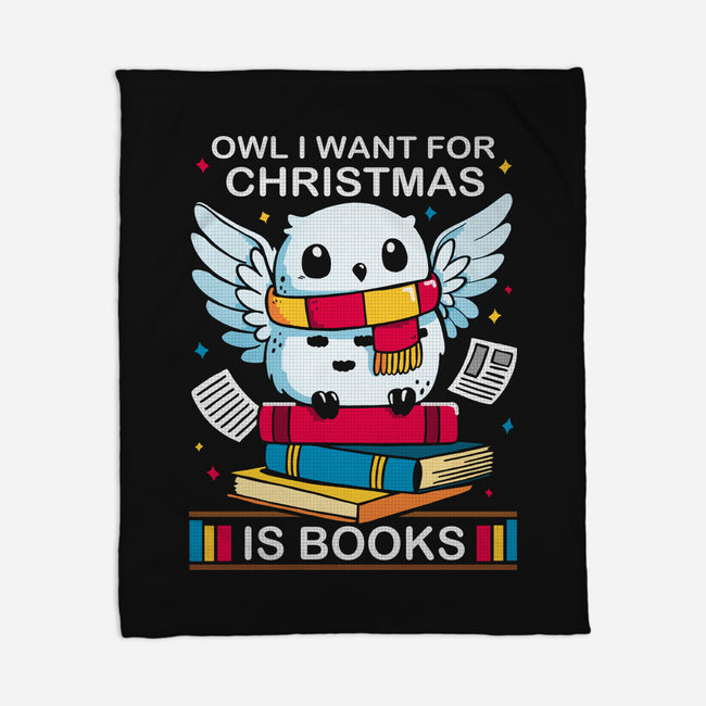 Owl I Want For Christmas Is Books-None-Fleece-Blanket-Vallina84