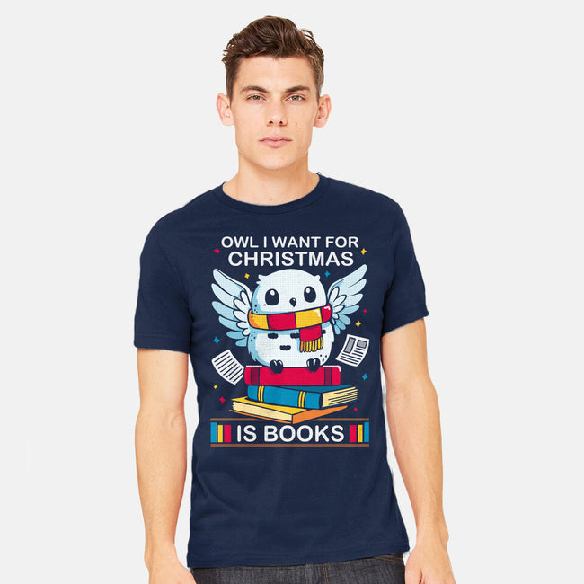 Owl I Want For Christmas Is Books-Mens-Heavyweight-Tee-Vallina84