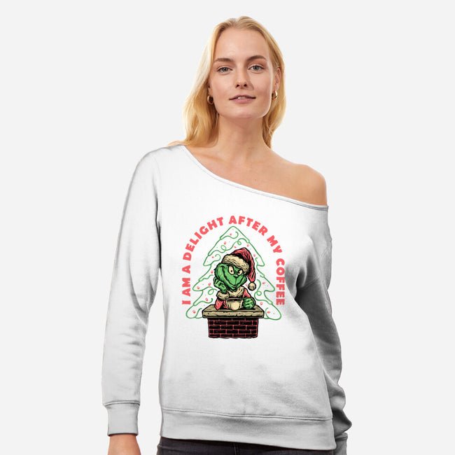 Delightful One-Womens-Off Shoulder-Sweatshirt-glitchygorilla