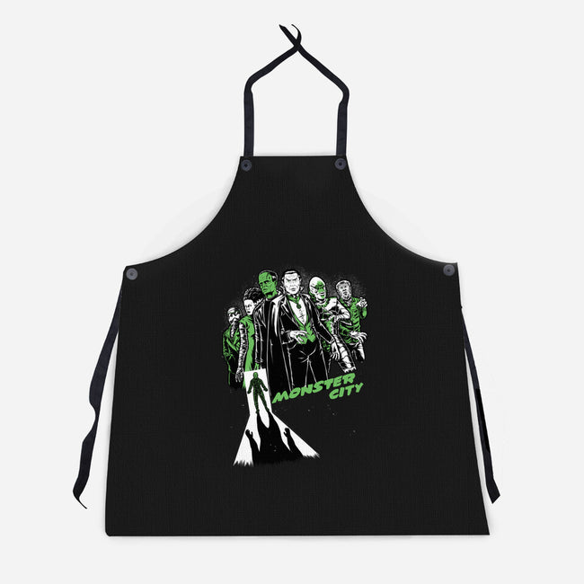 Monster City-Unisex-Kitchen-Apron-Studio Mootant