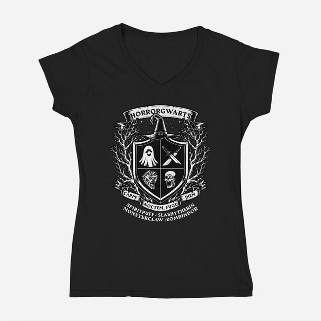 Horror Magic School-Womens-V-Neck-Tee-Studio Mootant