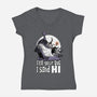 Ghost Animation Dog-Womens-V-Neck-Tee-Studio Mootant