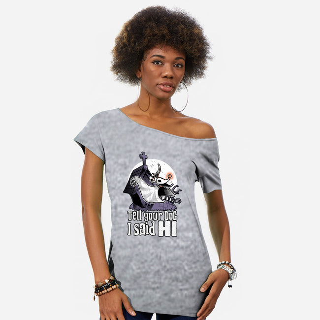 Ghost Animation Dog-Womens-Off Shoulder-Tee-Studio Mootant