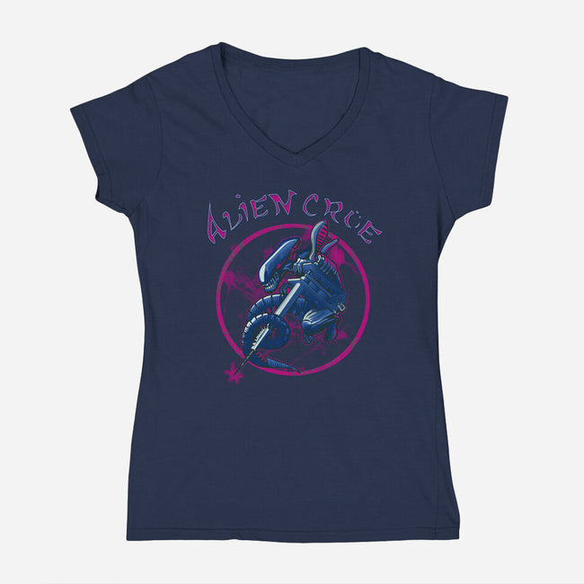 Alien Crue-Womens-V-Neck-Tee-Samuel