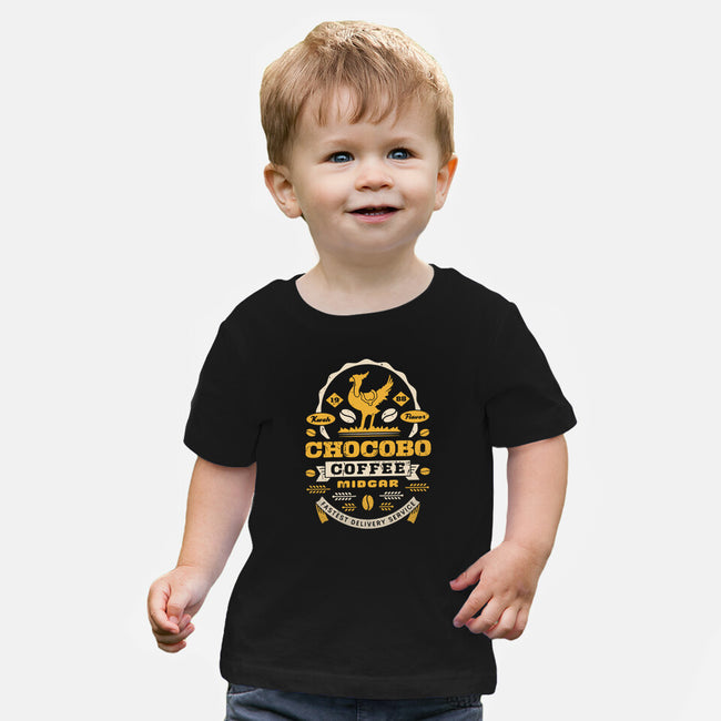 Chocobo Coffee Grunge-Baby-Basic-Tee-LAGELANTEE