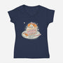 Kitty Cake-Womens-V-Neck-Tee-Freecheese