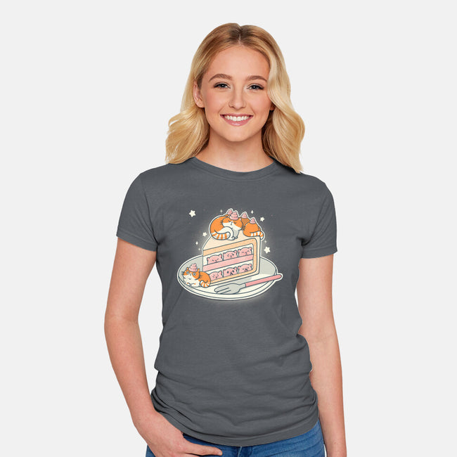 Kitty Cake-Womens-Fitted-Tee-Freecheese