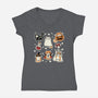 Meow Halloween-Womens-V-Neck-Tee-Freecheese